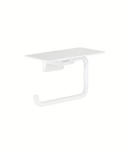 Hansgrohe addstoris uchwyt na papier toaletowy z półką w kolorze matowej bieli pro do montażu ściennego.