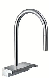 Chromowana bateria zlewozmywakowa Hansgrohe Aquno z wyciąganą wylewką z przełączaniem strumieni Select