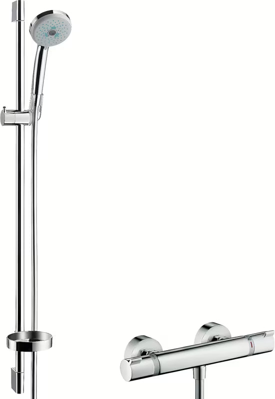 Hansgrohe Croma 100 termostatyczna bateria prysznicowa z zestawem prysznicowym w wykończeniu chrom