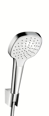 Hansgrohe Croma Select zestaw prysznicowy w wykończeniu biały/chrom ze słuchawką prysznicową, wężem i uchwytem