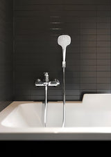 Hansgrohe Croma Select zestaw prysznicowy w wykończeniu biały/chrom ze słuchawką prysznicową, wężem i uchwytem
