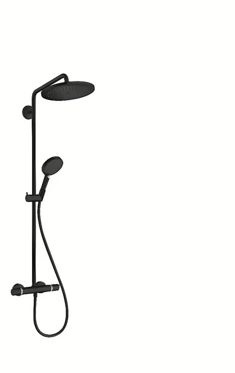 Hansgrohe Croma-Select system prysznicowy z baterią termostatyczną w matowej czerni z deszczownicą 280 mm