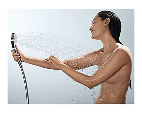 Hansgrohe Croma Select E zestaw prysznicowy w wykończeniu biały/chrom ze słuchawką prysznicową, drążkiem Unica i wężem