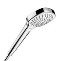 Hansgrohe Croma Select E zestaw prysznicowy w kolorze białym i chromie z słuchawką prysznicową i drążkiem Unica