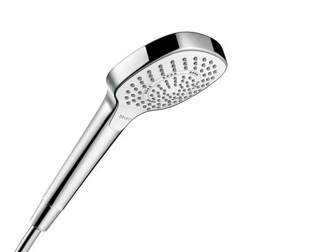 Hansgrohe Croma Select E zestaw prysznicowy w kolorze białym i chromie z słuchawką prysznicową i drążkiem Unica