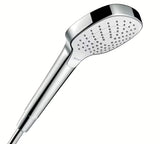 Słuchawka prysznicowa Hansgrohe Croma Select E w kolorze białym i chrom z przyciskiem Select z tarczą prysznicową 110 mm