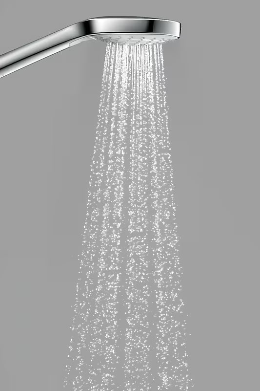 Słuchawka prysznicowa Hansgrohe Croma Select E w kolorze białym i chrom z przyciskiem Select z tarczą prysznicową 110 mm