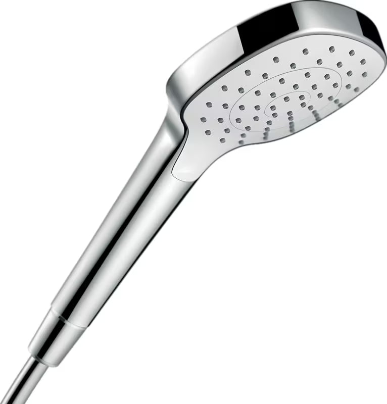 Ręczna słuchawka prysznicowa Hansgrohe Croma Select E w kolorze białym/chrom ze strumieniem Rain