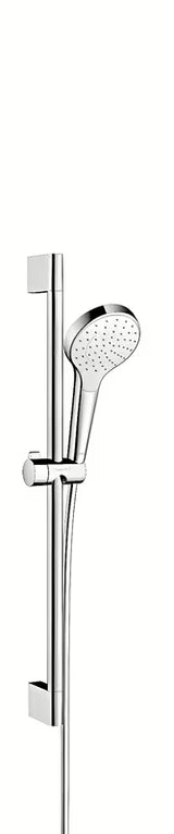 Hansgrohe Croma Select S zestaw prysznicowy w kolorze białym i chromie z słuchawką prysznicową 1jet i drążkiem prysznicowym Unica