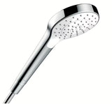 Słuchawka prysznicowa Hansgrohe Croma Select S w kolorze białym/chrom ze strumieniem Rain i średnicą 110 mm.