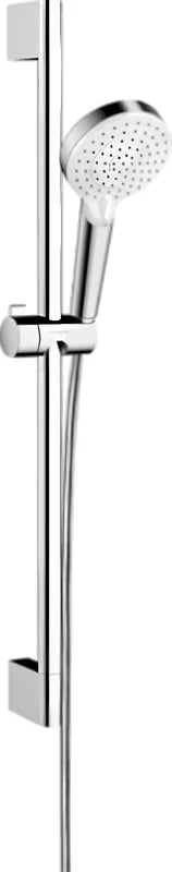 Hansgrohe Crometta zestaw prysznicowy w wykończeniu biel/chrom z rączką prysznicową i drążkiem prysznicowym