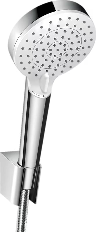 Hansgrohe Crometta zestaw wannowy w wykończeniu biel/chrom z rączką prysznicową, uchwytem i wężem 1,25 m.