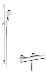 Hansgrohe Crometta termostatyczna bateria prysznicowa z zestawem prysznicowym w kolorze białym i chromowanym