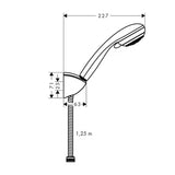 Hansgrohe Crometta 85 wannowy zestaw prysznicowy w chromie z rączką prysznicową, uchwytem i wężem prysznicowym