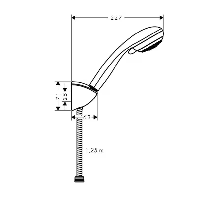 Hansgrohe Crometta 85 wannowy zestaw prysznicowy w chromie z rączką prysznicową, uchwytem i wężem prysznicowym