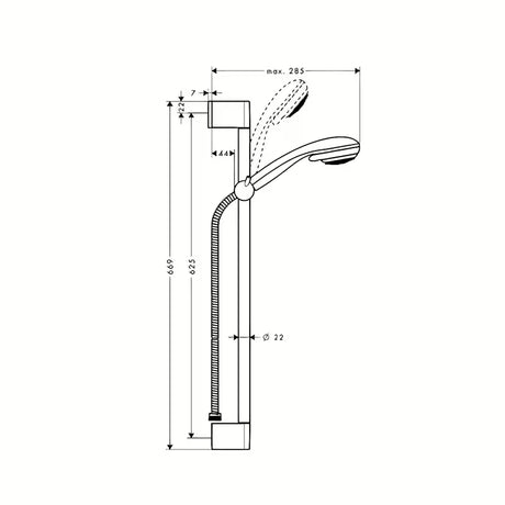 Hansgrohe Crometta 85 zestaw prysznicowy w wykończeniu chrome ze słuchawką prysznicową, drążkiem, wężem i suwakiem