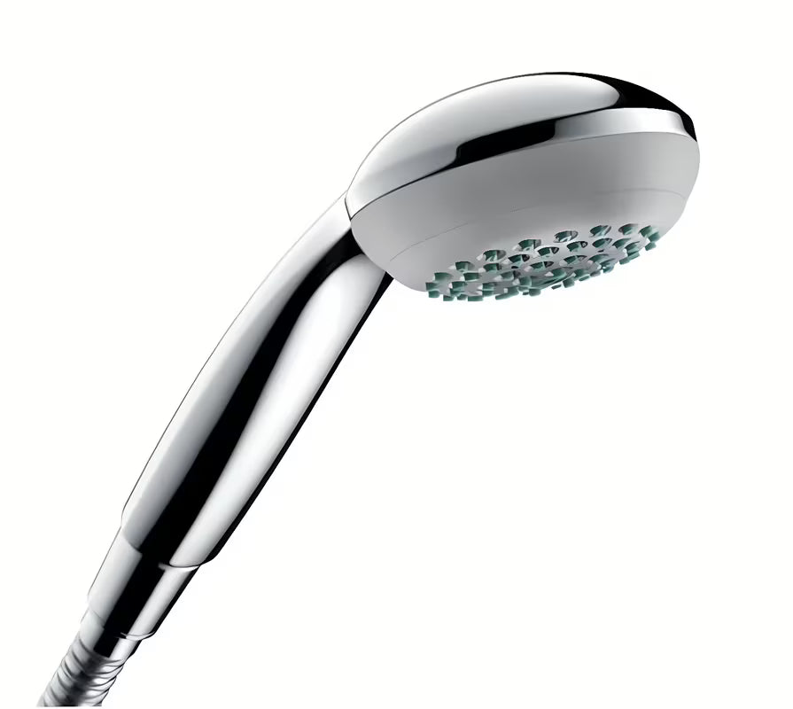 Rączka prysznicowa Hansgrohe Crometta 85 w chromie o średnicy 85 mm i z jednym rodzajem strumienia