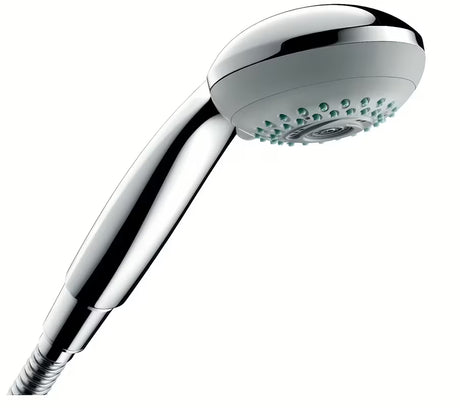 Rączka prysznicowa Hansgrohe Crometta 85 w chromie o średnicy 85 mm i z trzema rodzajami strumienia