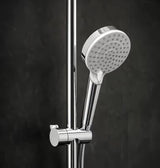 Hansgrohe Crometta E system prysznicowy z baterią termostatyczną w chromie z deszczownicą i słuchawką prysznicową