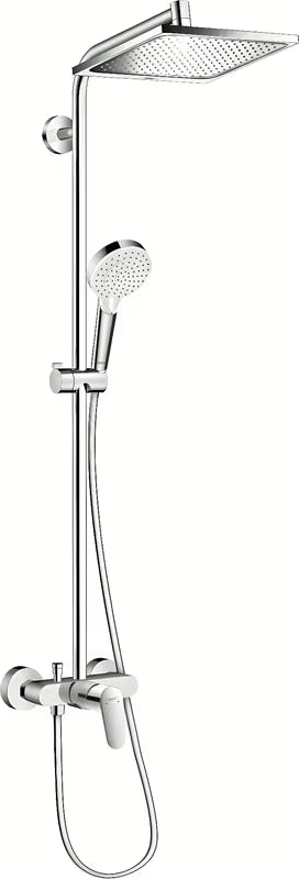 Hansgrohe Crometta E system prysznicowy w chromie z deszczownicą 240x240 mm i słuchawką prysznicową