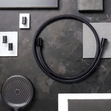 Tekstylny wąż prysznicowy hansgrohe Designflex w kolorze matowej czerni, długość 1,60 m