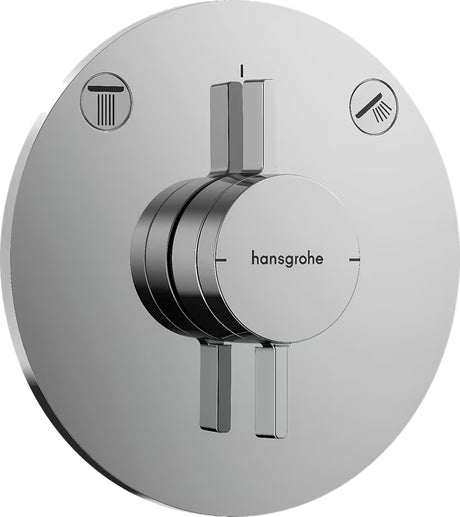 Podtynkowa bateria prysznicowa hansgrohe duoturn S w wykończeniu chrom pro do sterowania dwoma odbiornikami.