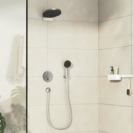 Podtynkowa bateria prysznicowa hansgrohe duoturn S w wykończeniu chrom pro do sterowania dwoma odbiornikami.