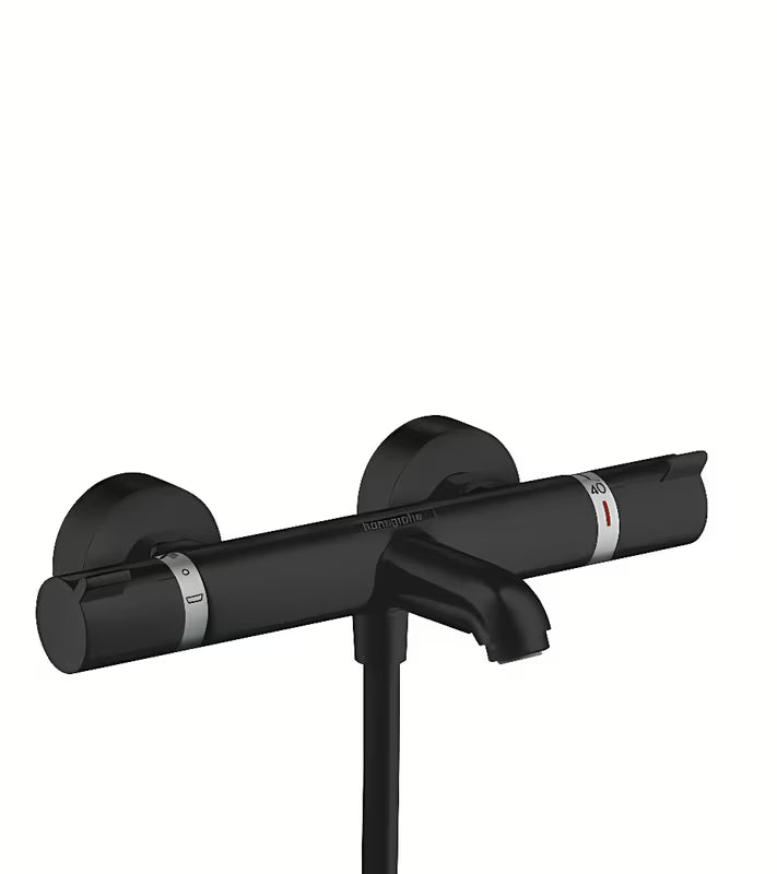 Hansgrohe Ecostat Comfort termostatyczna bateria wannowa ścienna w matowej czerni