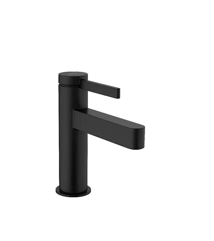 Hansgrohe Finoris zawór umywalkowy do zimnej wody w matowej czerni o smukłym geometrycznym wzornictwie