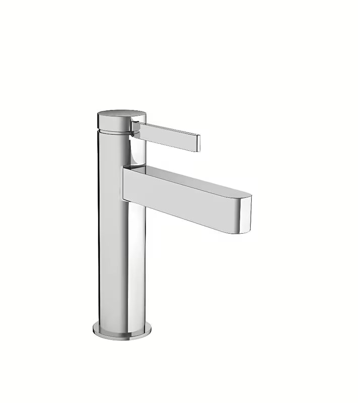 Chromowana jednouchwytowa bateria umywalkowa hansgrohe Finoris z technologią CoolStart i korkiem push-open