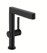 Hansgrohe Finoris bateria umywalkowa w wykończeniu czarny mat z wyciąganą wylewką