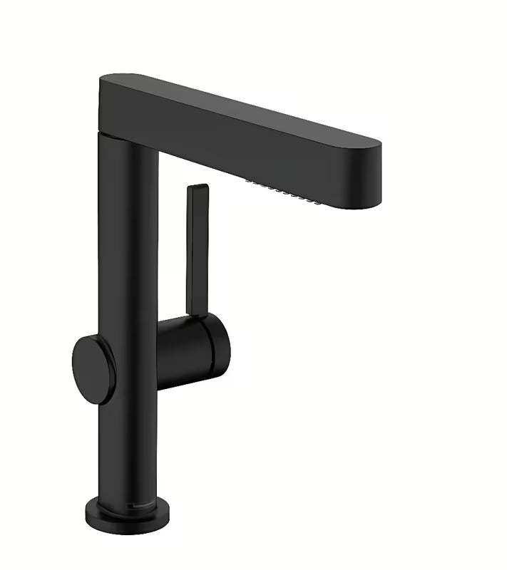 Hansgrohe Finoris bateria umywalkowa w wykończeniu czarny mat z wyciąganą wylewką