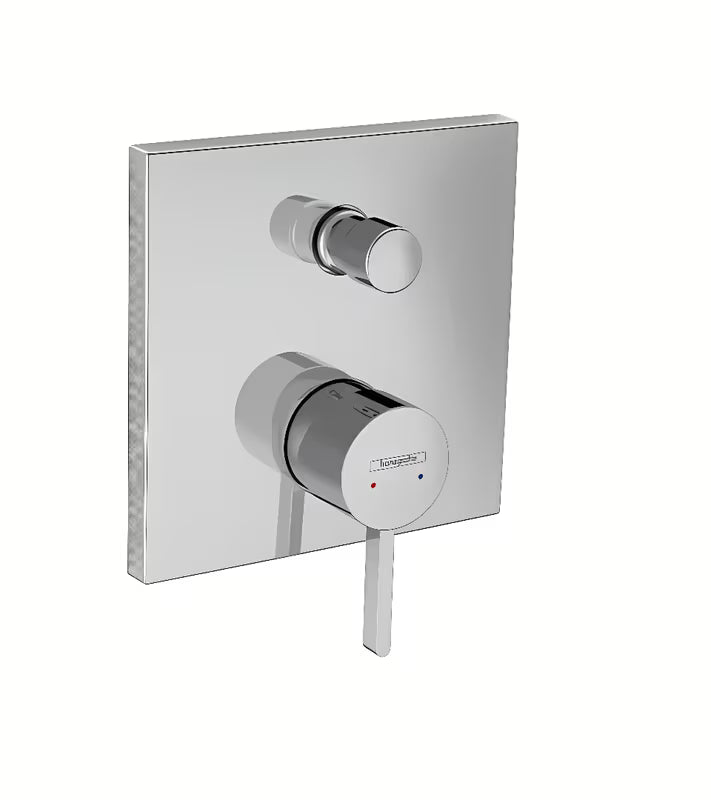 Podtynkowa jednouchwytowa prysznicowa i bateria wannowa Hansgrohe Finoris w chromie z przełącznikiem