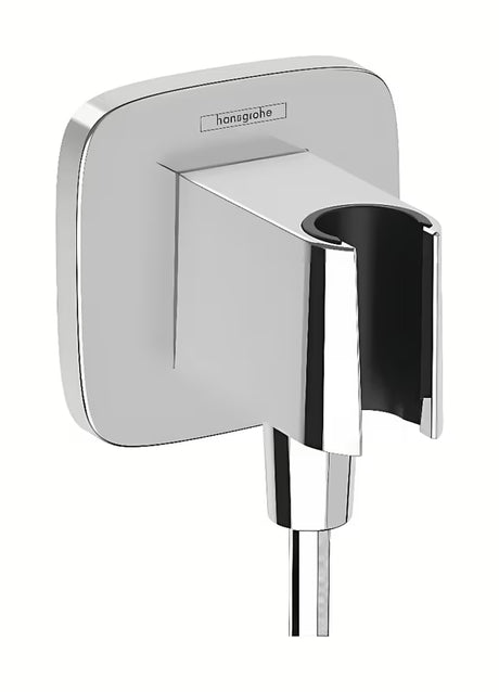Hansgrohe fixfit Q przyłącze kątowe w chromie z uchwytem prysznicowym i zaworem zwrotnym