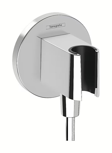 Hansgrohe fixfit S przyłącze kątowe w chromie z uchwytem prysznicowym i zaworem zwrotnym