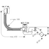 Hansgrohe Flexaplus automat wannowy w wykończeniu chrom pro standardowy wanny