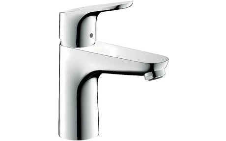 Chromowana jednouchwytowa bateria umywalkowa Hansgrohe Focus bez odpływu ze strumieniem normalnym