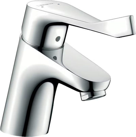 Chromowana jednouchwytowa bateria umywalkowa Hansgrohe Focus z odpływem z perlatorem laminarnym