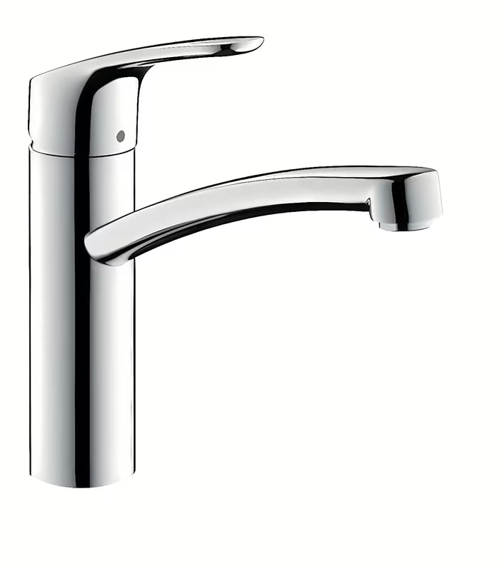 Hansgrohe Focus M41 niskociśnieniowa jednouchwytowa bateria zlewozmywakowa z obrotową wylewką w chromie.