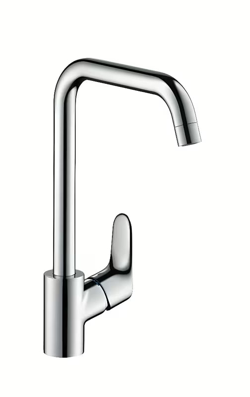 Chromowana jednouchwytowa bateria zlewozmywakowa Hansgrohe Focus M41 z obrotową wylewką