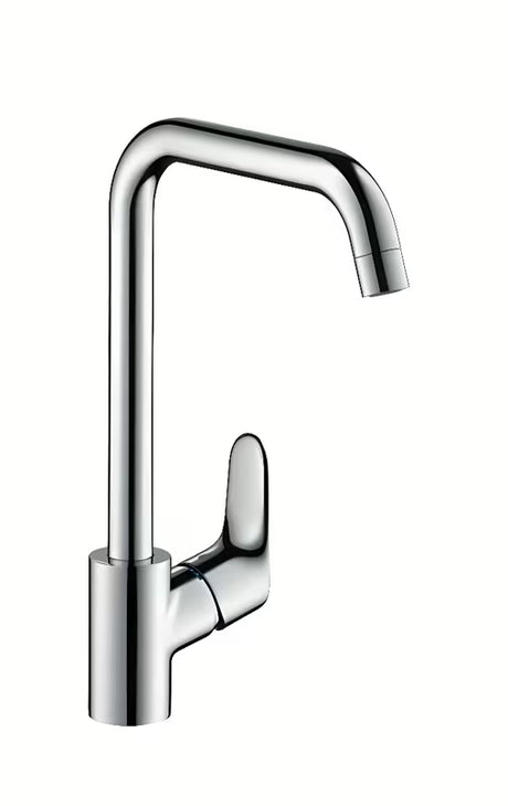 Chromowana jednouchwytowa bateria zlewozmywakowa Hansgrohe Focus M41 z obrotową wylewką