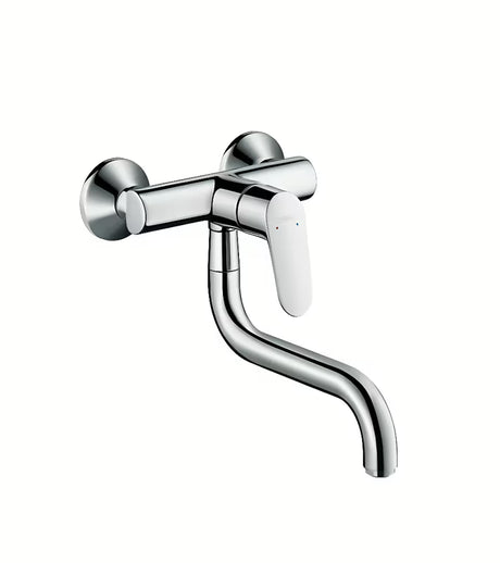 Chromowana ścienna bateria zlewozmywakowa Hansgrohe Focus M41 z obrotową wylewką