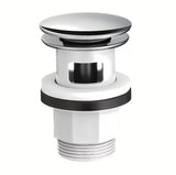 Chromowany odpływ do umywalki Hansgrohe ze sterowaniem Push-Open pro umywalki z przelewem