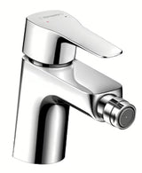 Chromowana stojąca bateria bidetowa Hansgrohe HG248 z odpływem z perlatorem z przegubem kulowym