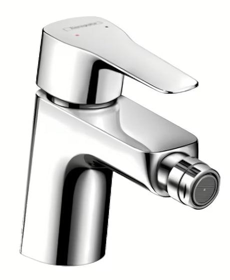 Chromowana stojąca bateria bidetowa Hansgrohe HG248 z odpływem z perlatorem z przegubem kulowym