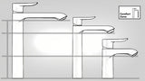 Chromowana jednouchwytowa stojąca bateria umywalkowa Hansgrohe HG248 z odpływem o zaokrąglonym designie