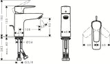 Chromowa jednouchwytowa stojąca bateria umywalkowa Hansgrohe HG248 z odpływem