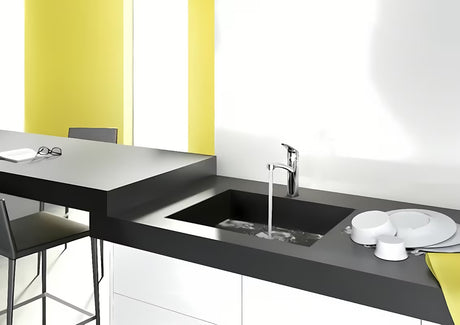 Chromowana stojąca bateria zlewozmywakowa Hansgrohe HG248 z obrotowym ramieniem z technologią EcoSmart