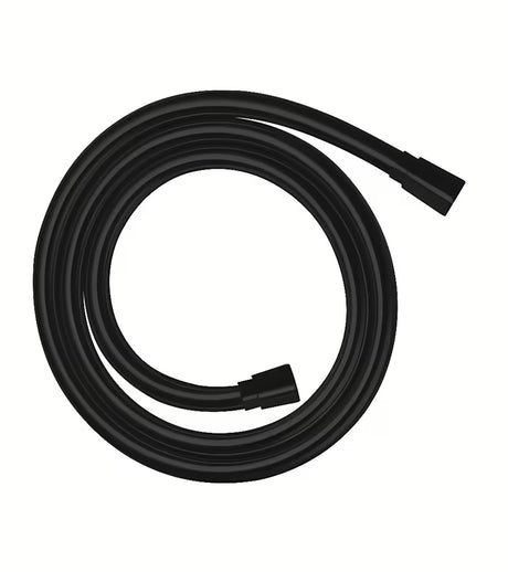 Matowo czarna wąż prysznicowy hansgrohe Isiflex o długości 160 cm z zabezpieczeniem przed skręcaniem