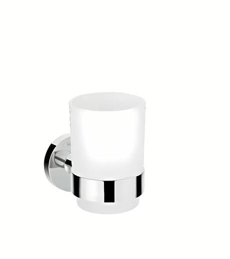 Hansgrohe Logis chromowany uchwyt na szczoteczki ze szklanym pojemnikiem pro montaż ścienny